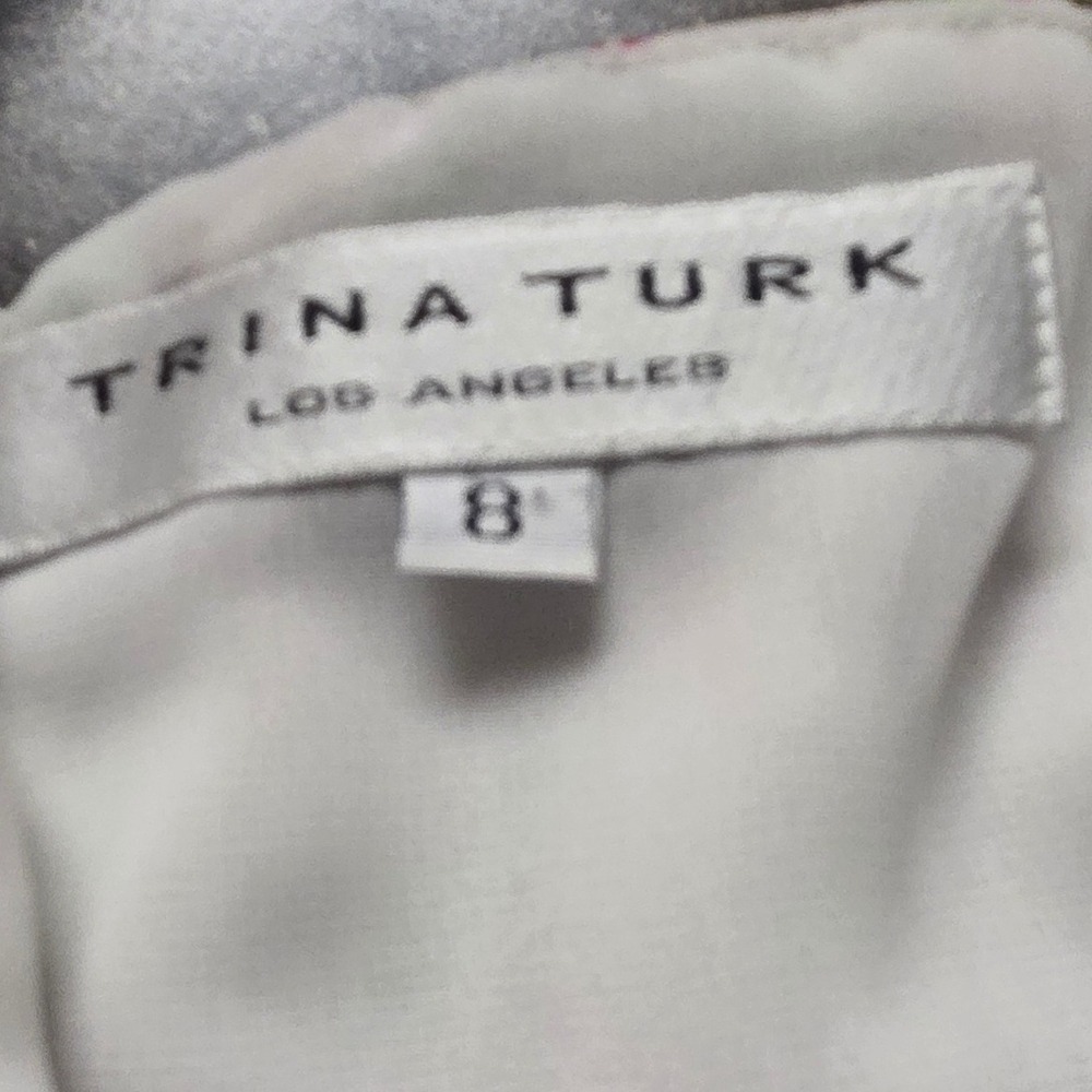 Trina Turk Pink, Green & White Halter Fit-and-Flare Dress - Picture 3 of 5